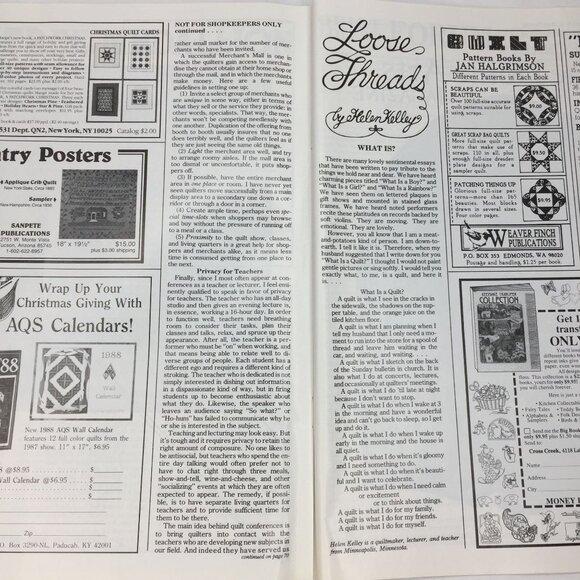Quilters Newsletter Magazine Dec 1987 Issue No 197 Quilt Patterns Design Holly I - Picture 10 of 13